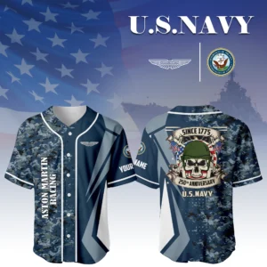 Aston Martin Racing x US Navy 250th Anniversary 3D Baseball Jersey Custom Your Name
