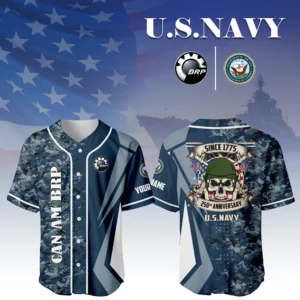 Can Am BRP x US Navy 250th Anniversary 3D Baseball Jersey Custom Your Name
