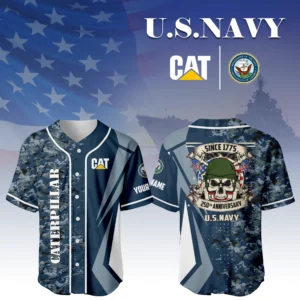 Caterpillar x US Navy 250th Anniversary Baseball Jersey Customize Name