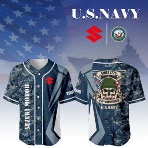 Suzuki Motor x US Navy 250th Anniversary 3D Baseball Jersey Custom Your Name