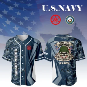 Yamaha Motor x US Navy 250th Anniversary Baseball Jersey Customize Name