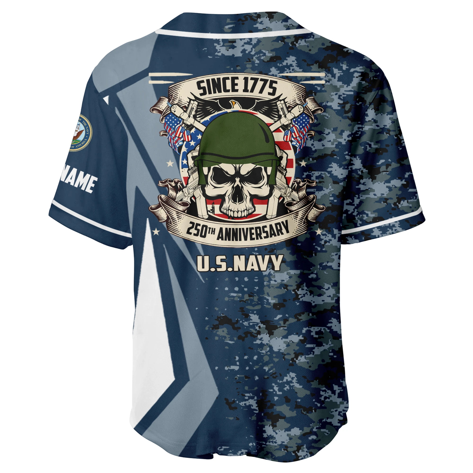 Yamaha x US Navy 250th Anniversary Baseball Jersey Customize Name Yamaha x US Navy 250th Anniversary Baseball Jersey Customize Name - Image 3