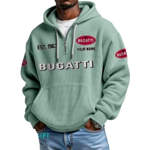 Bugati Quarter-Zip Waffle Hoodie Custom Your Name