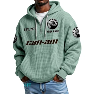 Can Am BRP Quarter-Zip Waffle Hoodie Custom Your Name