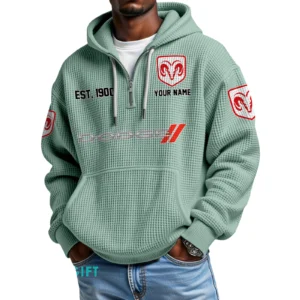 Dodge Quarter-Zip Waffle Hoodie Custom Your Name