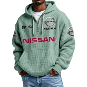 Nissan Quarter-Zip Waffle Hoodie Custom Your Name