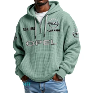 Opel Quarter-Zip Waffle Hoodie Custom Your Name