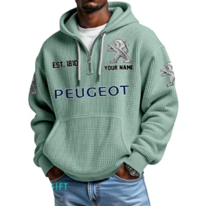 Peugeot Quarter-Zip Waffle Hoodie Custom Your Name