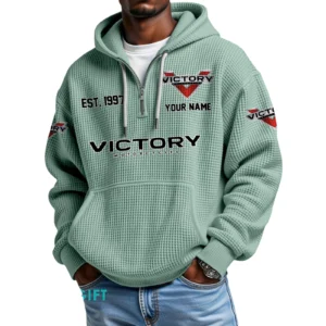 Victory Motorcycles Quarter-Zip Waffle Hoodie Custom Your Name