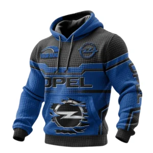 Opel Waffle Pullover Hoodie 3D Custom Your Name