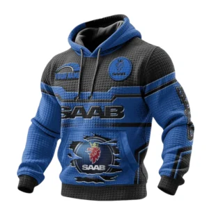 Saab Waffle Pullover Hoodie 3D Custom Your Name