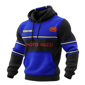 Moto Guzzi Waffle Pullover Hoodie 3D Customize Your Name