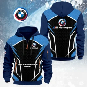 BMW M Motorsport Racing Half Zip Hoodie Customize Name Limited Edition