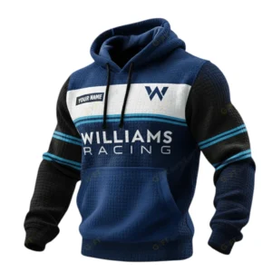 Williams Racing Men's Waffle Pullover Hoodie Personalized Text