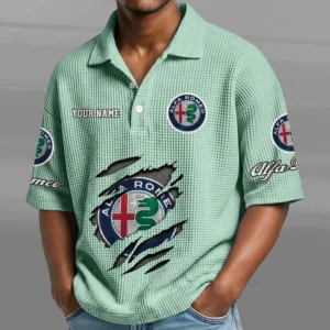 Alfa Romeo Waffle Polo Shirt New 2026 Limited Personalize Name