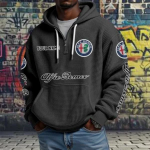Alfa Romeo Quarter Zip Waffle Hoodie New 2026 Limited Customize Name