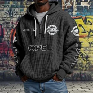 Opel Exclusive Logo Quarter Zip Waffle Hoodie New 2026 Limited Customize Name