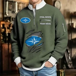 Polaris Slingshot Waffle Sweatshirt Quarter-Zip Stand Collar Limited Customize Name