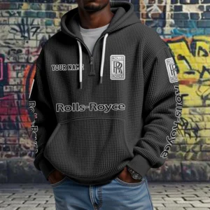 Rolls Royce Exclusive Logo Quarter Zip Waffle Hoodie New 2026 Limited Customize Name