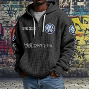 Volkswagen Exclusive Logo Quarter Zip Waffle Hoodie New 2026 Limited Customize Name