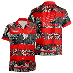 Honda Motorcycle Exclusive Logo Hawaiian Shirt Aloha Tropical Limited Custom Name