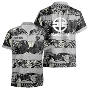 Kawasaki Motors Exclusive Logo Hawaiian Shirt Aloha Tropical Limited Custom Name