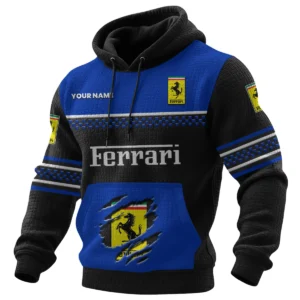 Ferrari Waffle Knit Pullover Hoodie 2026 Limited Personalized Name