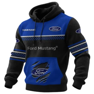 Ford Mustang Men's Waffle Knit Pullover Hoodie 2026 Limited Personalized Text