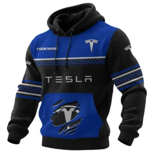 Tesla Waffle Knit Pullover Hoodie 2026 Limited Personalized Name