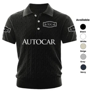 Autocar Truck Polo Shirt Men Knitted Top Texture, Short Sleeve