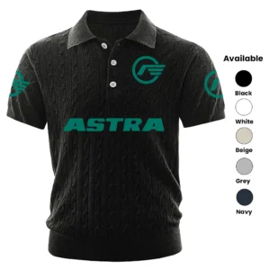 Astra Trucks Polo Shirt Men Knitted Top Texture, Short Sleeve