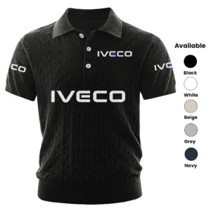 IVECO Polo Shirt Men Knitted Top Texture, Short Sleeve