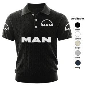 MAN Truck & Bus Polo Shirt Men Knitted Top Texture, Short Sleeve