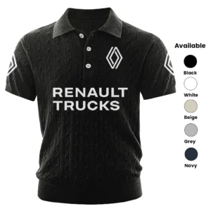 Renault Trucks Polo Shirt Men Knitted Top Texture, Short Sleeve