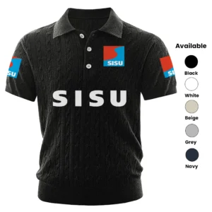 Sisu Auto Polo Shirt Men Knitted Top Texture, Short Sleeve