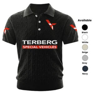 Terberg Polo Shirt Men Knitted Top Texture, Short Sleeve