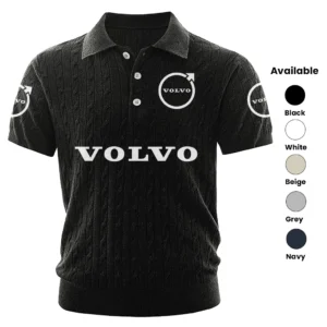 Volvo Trucks Polo Shirt Men Knitted Top Texture, Short Sleeve