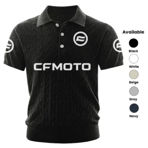 CFMoto Polo Shirt Men Knitted Top Texture, Short Sleeve