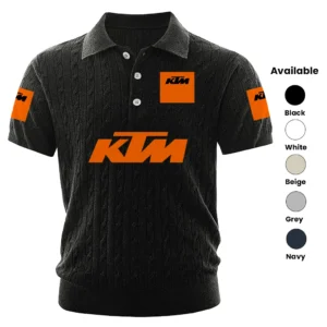 KTM Polo Shirt Men Knitted Top Texture, Short Sleeve