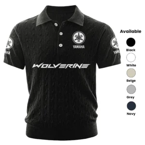 Yamaha Wolverine Men's Polo Shirt Knitted Top Texture, Short Sleeve