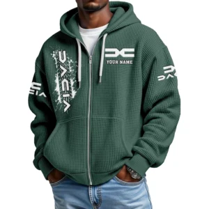 Dacia Men's Waffle Knit Full Zip-Up Hoodie