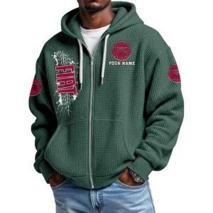 Fiat Men's Waffle Knit Full Zip-Up Hoodie