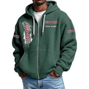 GMC Men's Waffle Knit Full Zip Up Hoodie 2026 Limited