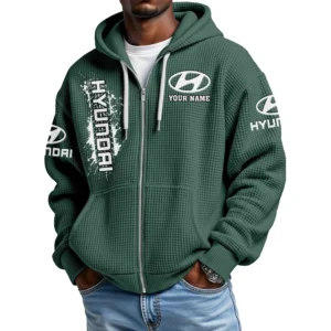 Hyundai Men's Waffle Knit Full Zip-Up Hoodie