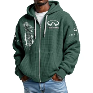 Infiniti Men's Waffle Knit Full Zip-Up Hoodie