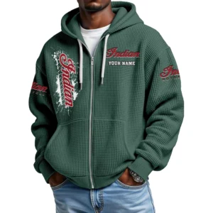 Indian Motorcycle Men's Waffle Knit Full Zip-Up Hoodie
