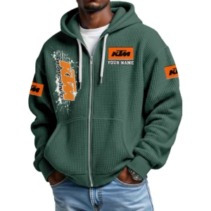 Red Bull KTM Factory Racing Men's Waffle Knit Full Zip-Up Hoodie