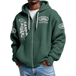 Land Rover Men's Waffle Knit Full Zip-Up Hoodie