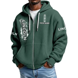Lincoln Lux Men's Waffle Knit Full Zip-Up Hoodie