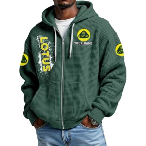 Lotus Cars  Men's Waffle Knit Full Zip-Up Hoodie